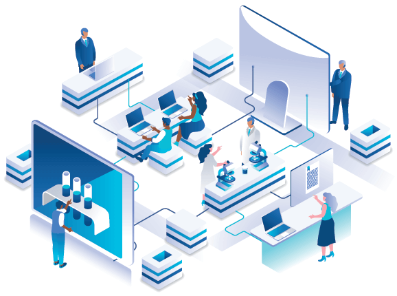 Illustration of B2B lead generation workflow